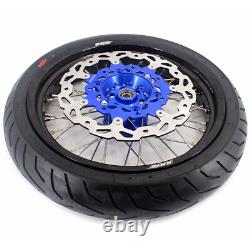 KKE 17 Wheels Tires Set For Suzuki DR650SE 1996-2026 Supermoto Motard Rims Blue