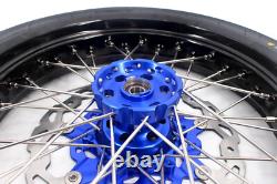 KKE 17 Wheels Tires Set For Suzuki DR650SE 1996-2026 Supermoto Motard Rims Blue