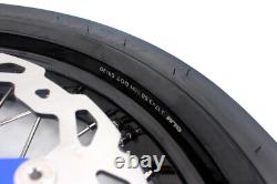 KKE 17 Wheels Tires Set For Suzuki DR650SE 1996-2026 Supermoto Motard Rims Blue