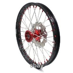 KKE 21/18'' Enduro Wheels Fit Honda XR650R 2000-2008 CNC Red Cast Hub and Nipple
