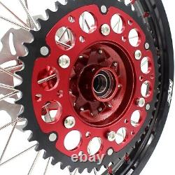 KKE 21/18'' Enduro Wheels Fit Honda XR650R 2000-2008 CNC Red Cast Hub and Nipple