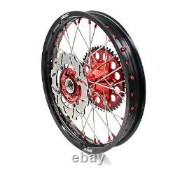 KKE 21/18'' Enduro Wheels Fit Honda XR650R 2000-2008 CNC Red Cast Hub and Nipple