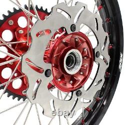 KKE 21/18'' Enduro Wheels Fit Honda XR650R 2000-2008 CNC Red Cast Hub and Nipple