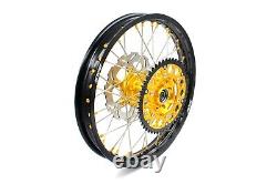 KKE 21/19 CNC Anodized Gold Hub Wheels Fit SUZUKI RM125 01-2007 RM250 2001-2008
