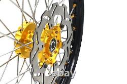 KKE 21/19 CNC Anodized Gold Hub Wheels Fit SUZUKI RM125 01-2007 RM250 2001-2008