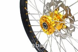 KKE 21/19 CNC Anodized Gold Hub Wheels Fit SUZUKI RM125 01-2007 RM250 2001-2008