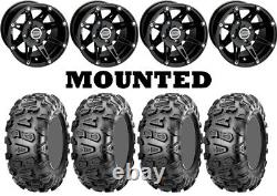 Kit 4 CST Abuzz Tires 26x8-12/26x11-12 on Moose 387X Black Wheels SRA