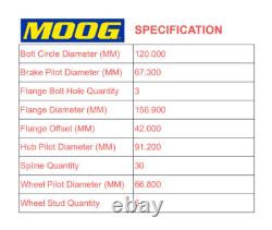 MOOG Front or Rear Wheel Hub Bearing Pair for Malibu Equinox Impala GMC Terrain