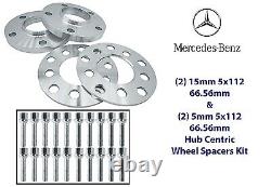 Mercedes Benz Wheel Spacers Kit 5x112 (2) 5mm & (2) 15mm Fits W203 W209 W210