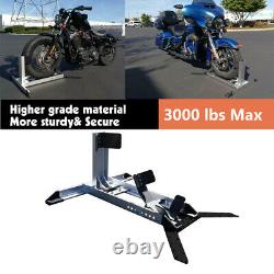 Motorcycle Adjustable Wheel Chock Floor Bike Stand Truck Bed Floor Tie Down Hook