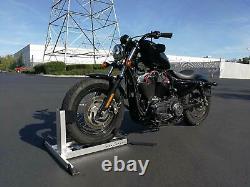 Motorcycle Adjustable Wheel Chock Floor Bike Stand Truck Bed Floor Tie Down Hook