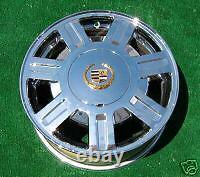 NEW Chrome Gold Center Caps Set of 4 fit OEM Factory Cadillac Wheels Cap Covers
