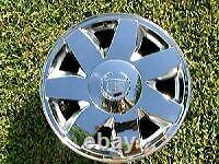 NEW Chrome Gold Center Caps Set of 4 fit OEM Factory Cadillac Wheels Cap Covers