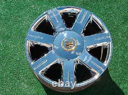 NEW Chrome Gold Center Caps Set of 4 fit OEM Factory Cadillac Wheels Cap Covers