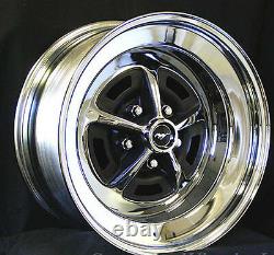 NEW! Ford Mustang Magnum 500 Wheels 15 x 8 Set of Complete With Caps Nuts
