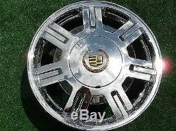 NEW OEM Factory CADILLAC Logo Chrome Gold CENTER CAPS DTS Deville Eldorado Wheel