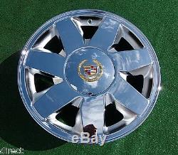 NEW OEM Factory CADILLAC Logo Chrome Gold CENTER CAPS DTS Deville Eldorado Wheel