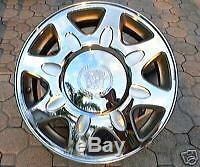 NEW OEM Factory CADILLAC Logo Chrome Gold CENTER CAPS DTS Deville Eldorado Wheel