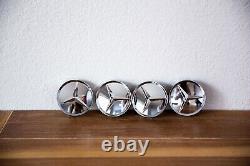 NEW SET OF 4 ALL CHROME SILVER WHEEL CENTER HUB CAPS FITS MERCEDES-BENZ 75MM/3in