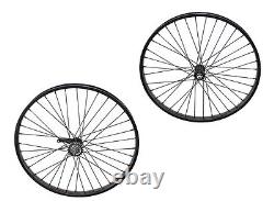 New 26 x 2.125 Steel Front & Rear Coaster Wheel 36 Spoke 12gUCP 3/8 Axle black
