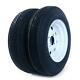 New 2 5.30-12 LRC Bias Trailer Tires on 12 4 Lug White Trailer Wheels 5.30x12