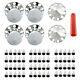 New 33mm Chrome Hub Cover Kit Front Rear Semi Truck Wheel Axle Covers Spiked