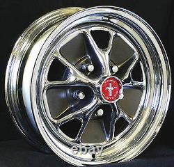 New! Mustang Style Styled Steel GT Wheels 14 x 6 Set of Complete With Caps, Nuts