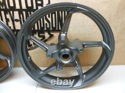 Oem Harley'09-19 Touring Charcoal Matte Aggressor Wheels 19 Front 18 Rear