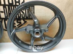 Oem Harley'09-19 Touring Charcoal Matte Aggressor Wheels 19 Front 18 Rear