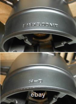 Oem Harley'09-19 Touring Charcoal Matte Aggressor Wheels 19 Front 18 Rear