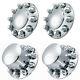 One Pair of ABS Chrome Front and Rear Wheel Axle Covers With Nut Cover 10 Lug