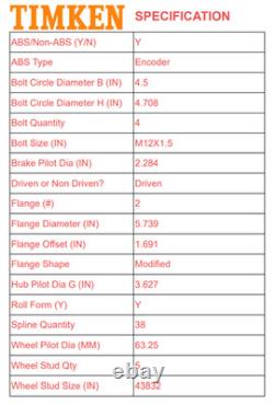 Pair TIMKEN Front Rear Wheel Bearing Hub For Lincoln MKS Ford Edge Taurus Flex