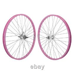 Pink 26 x 1.75 Alloy Bicycle WheelSet Front /Rear Cruiser Lowrider Bikes