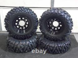 Prairie 300 25 Quadking Atv Tire- Itp Black Atv Wheel Kit Bigghorn 12f537 R537