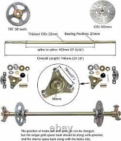 Rear Axle Shaft Kit with 4.10-6 Front/Rear Wheels & Chain & Sprocket & Steering