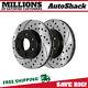 Rear Drilled Slotted Disc Brake Rotors Pair 2 for Chevy Tahoe Silverado 1500 V8