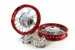 Red Front & Rear Alum wheels rims 10 10 inch CRF50 XR50 Pit Bike Stock Drum