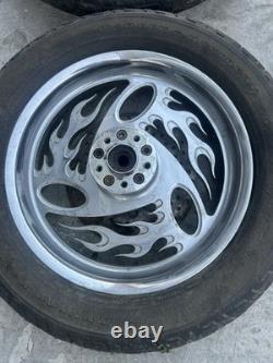 RevTech Inferno Flame Wheels 21 Front 16 Rear Harley Davidson Chopper Custom