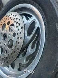 RevTech Inferno Flame Wheels 21 Front 16 Rear Harley Davidson Chopper Custom