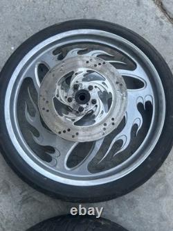 RevTech Inferno Flame Wheels 21 Front 16 Rear Harley Davidson Chopper Custom