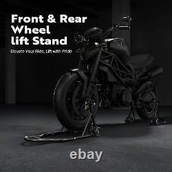 SPECSTAR Motorcycle Stands 882 Lbs Capacity Front Rear Wheels Lift Combo with