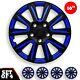 Set 4 Hubcaps 16 Wheel Cover Marina Black BLUE ABS Easy Install