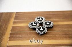 Set Of 4 Black Laurel Wreath Wheel Center Hub Caps Fits Mercedes-benz 75mm