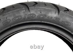 Set of 2 Universal 90/90-10 Motorcycle Tires for Scooters & Mopeds