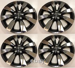 Set of 4 Wheel Covers Hubcaps Fit 2014-2016 Toyota Corolla 16 Charcoal/ Chrome