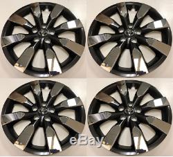 Set of 4 Wheel Covers Hubcaps Fit 2014-2016 Toyota Corolla 16 Chrome / Black