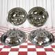 Set of Four 16 8 Lug 4 Hole Dually Wheel Simulators Polished Stainless Steel
