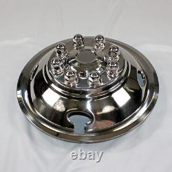 Set of Four 16 8 Lug 4 Hole Dually Wheel Simulators Polished Stainless Steel