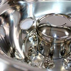 Set of Four 16 8 Lug 4 Hole Dually Wheel Simulators Polished Stainless Steel
