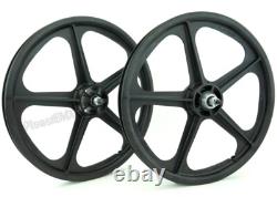 Skyway BMX 20 Tuff Wheels BLACK retro NEW wheelset sealed bearings 3/8 axles